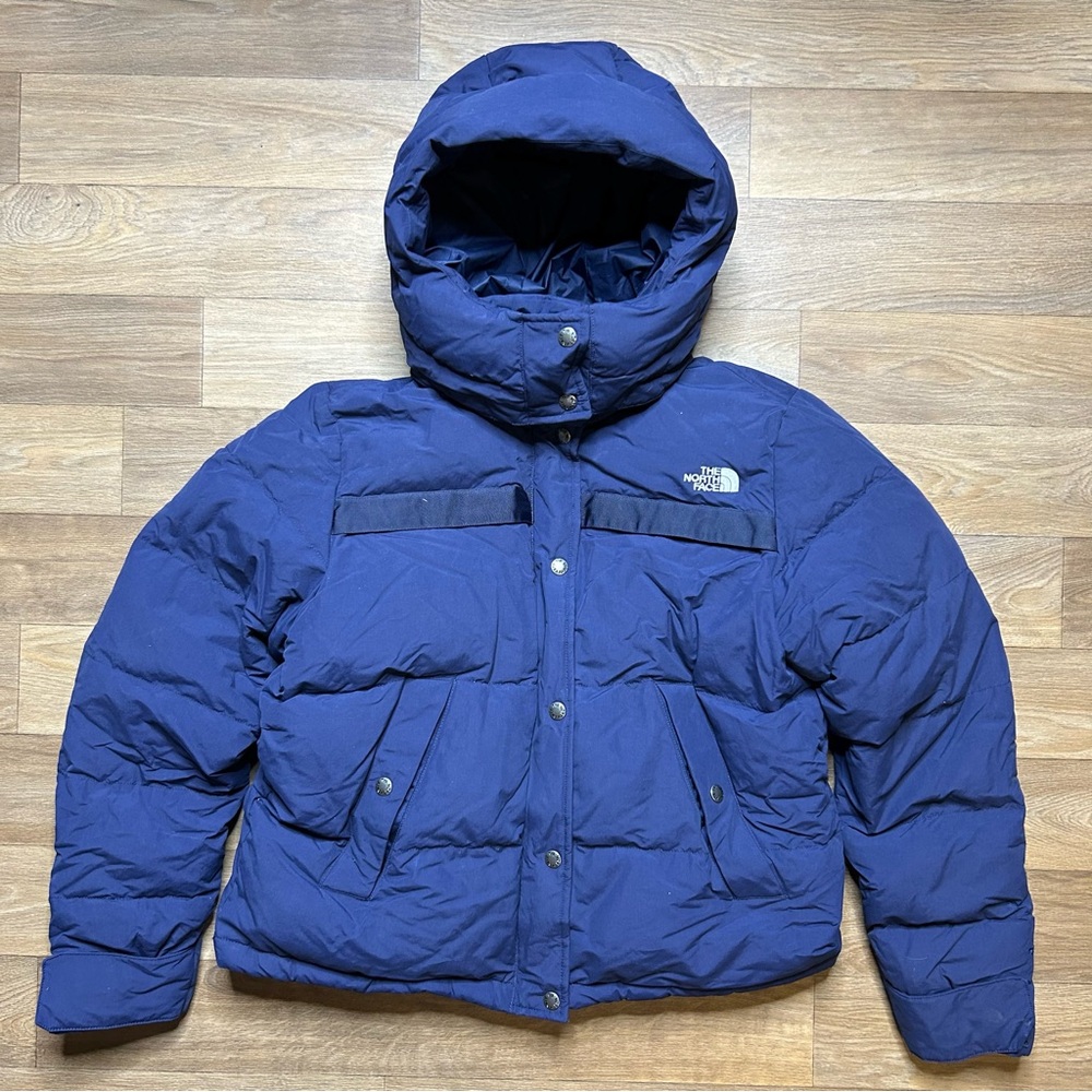 Womens The North Face Forester Crop Jacket 550-Down Winter Jacket Navy Size L